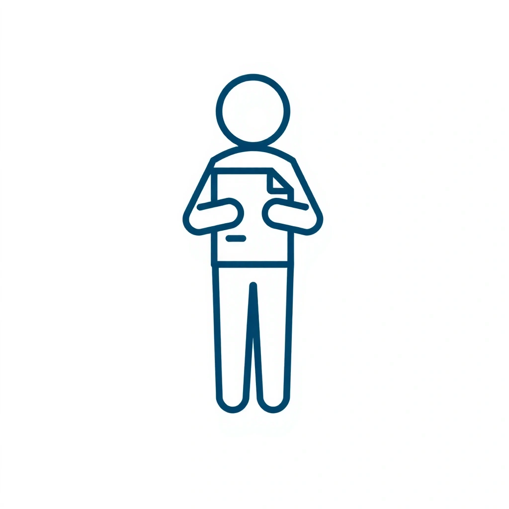 Icono de una persona con un documento, representando transparencia